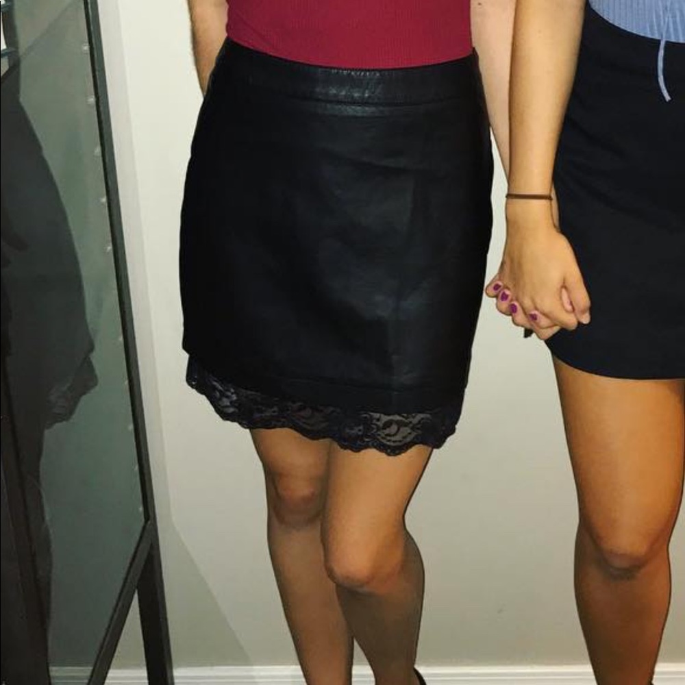 Forever 21 Black Leather Skirt